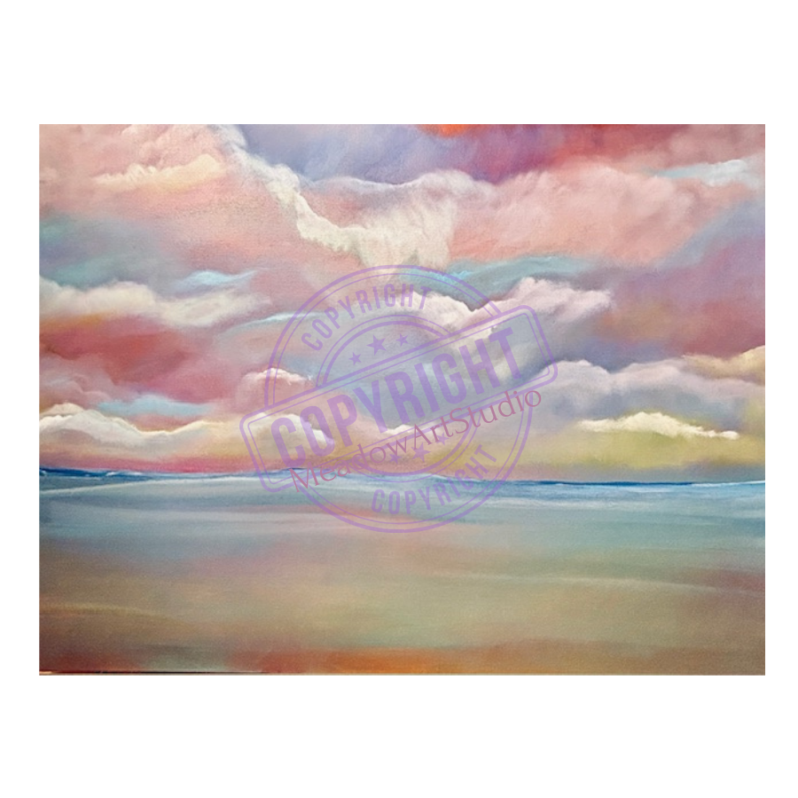 Ice Cream colours flavoured seascape, 36 x 48" on gallery canvas. $850.00