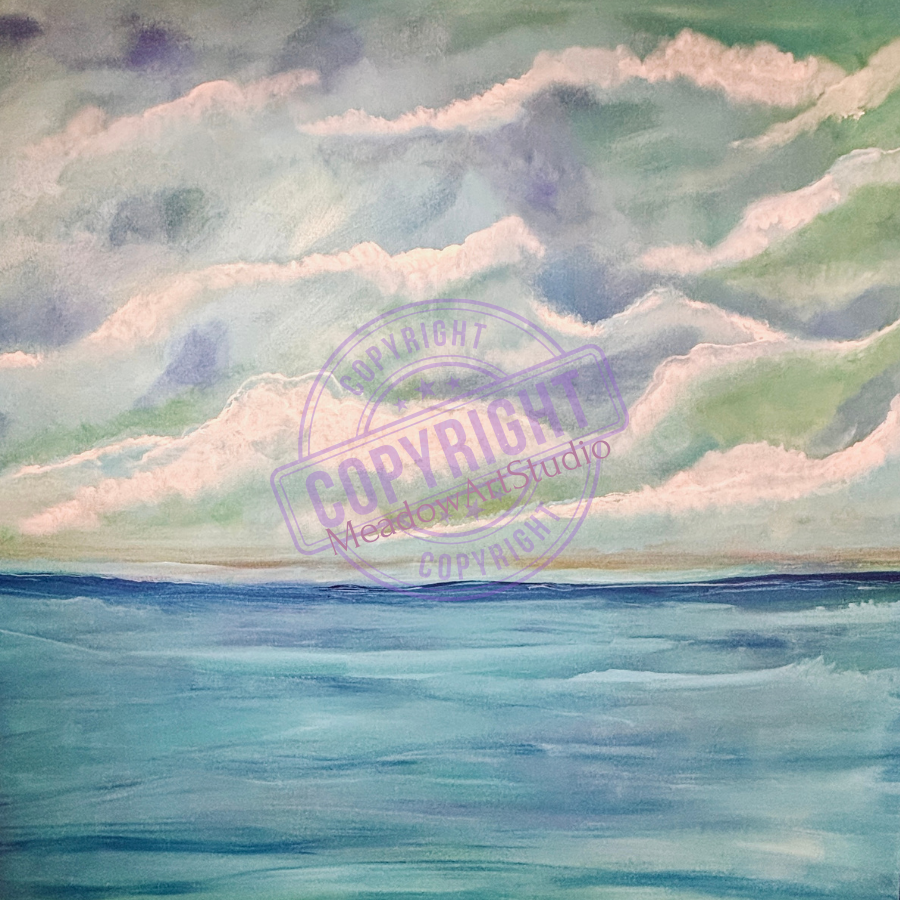 'Calm,' 48 x 48" on raised gallery canvas. $950.00