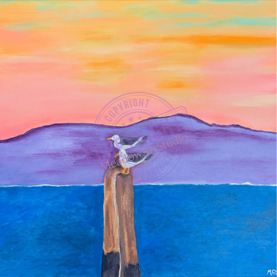 'Early Morning Company,' Acrylic on 18 x 18" gallery canvas.  $225.00