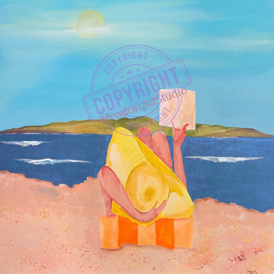 'If I ever win the lottery, I won't tell anyone, but there will be signs.' Acrylic on 18 x 18" gallery canvas. $500.00