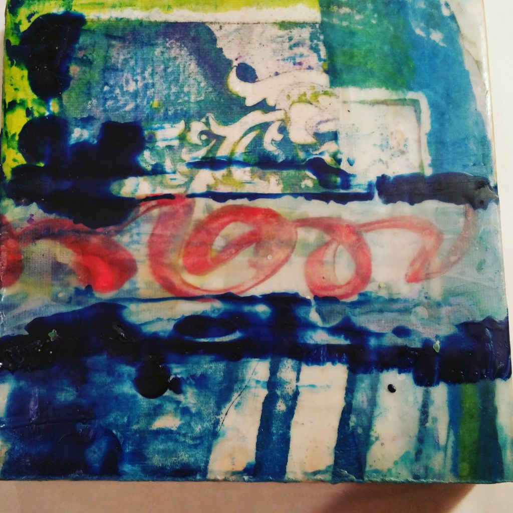 Encaustic MonoPrint Collage, Private Collection