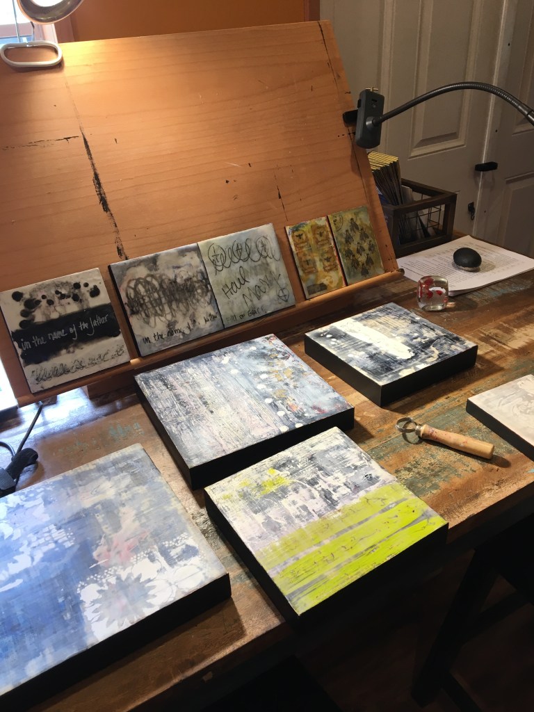 The tools, the girl with the fire, and the wax process.